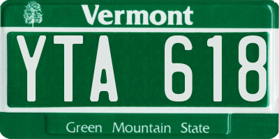 VT license plate YTA618
