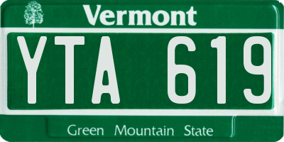 VT license plate YTA619