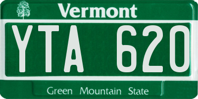 VT license plate YTA620