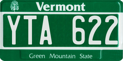 VT license plate YTA622