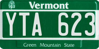 VT license plate YTA623