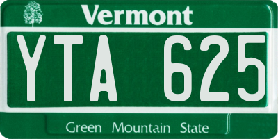 VT license plate YTA625