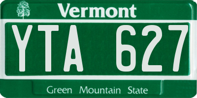 VT license plate YTA627