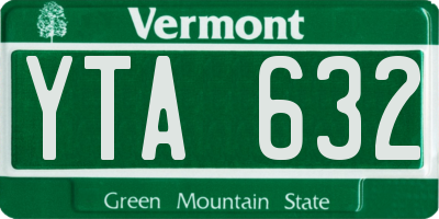 VT license plate YTA632