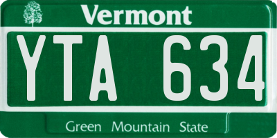 VT license plate YTA634