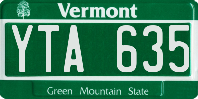 VT license plate YTA635