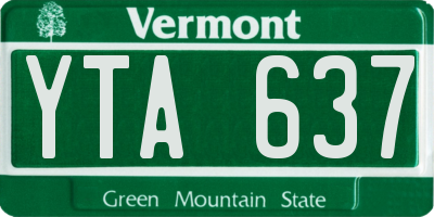VT license plate YTA637
