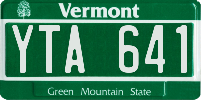 VT license plate YTA641