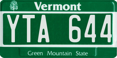 VT license plate YTA644