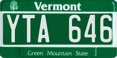VT license plate YTA646