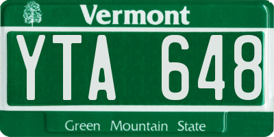 VT license plate YTA648