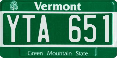 VT license plate YTA651