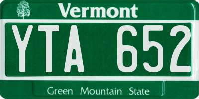 VT license plate YTA652