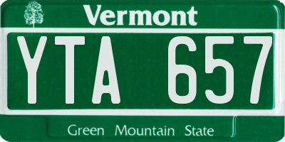 VT license plate YTA657