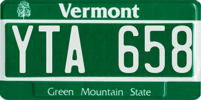 VT license plate YTA658