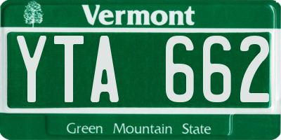 VT license plate YTA662