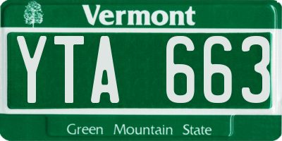 VT license plate YTA663
