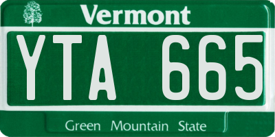 VT license plate YTA665