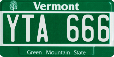 VT license plate YTA666