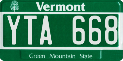 VT license plate YTA668