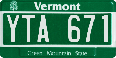 VT license plate YTA671