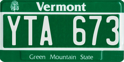 VT license plate YTA673
