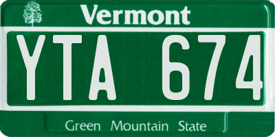 VT license plate YTA674