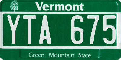 VT license plate YTA675