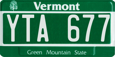 VT license plate YTA677