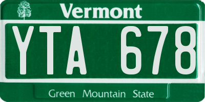 VT license plate YTA678