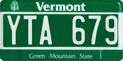 VT license plate YTA679