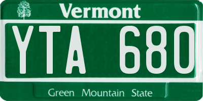 VT license plate YTA680