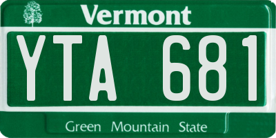 VT license plate YTA681
