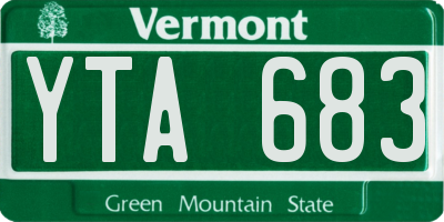 VT license plate YTA683