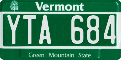 VT license plate YTA684