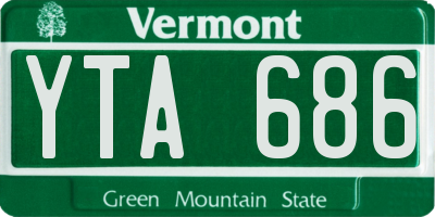 VT license plate YTA686