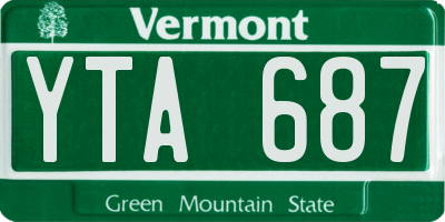 VT license plate YTA687
