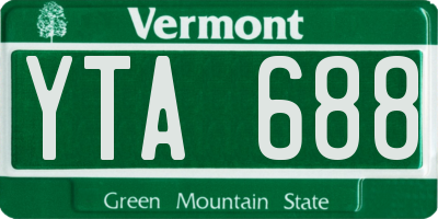 VT license plate YTA688