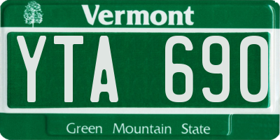 VT license plate YTA690