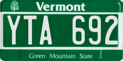 VT license plate YTA692