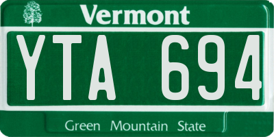 VT license plate YTA694