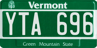 VT license plate YTA696