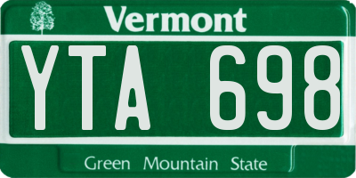 VT license plate YTA698