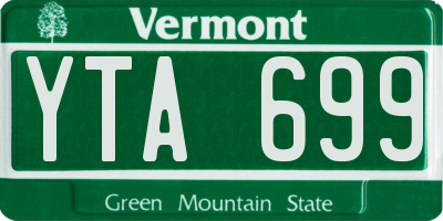 VT license plate YTA699
