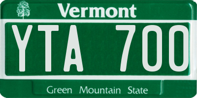 VT license plate YTA700