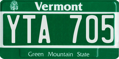 VT license plate YTA705