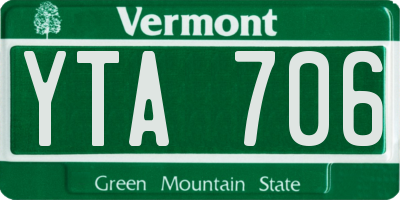 VT license plate YTA706
