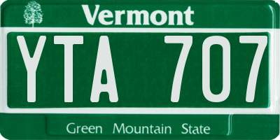 VT license plate YTA707