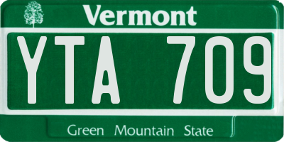 VT license plate YTA709