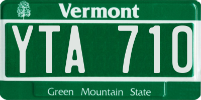 VT license plate YTA710